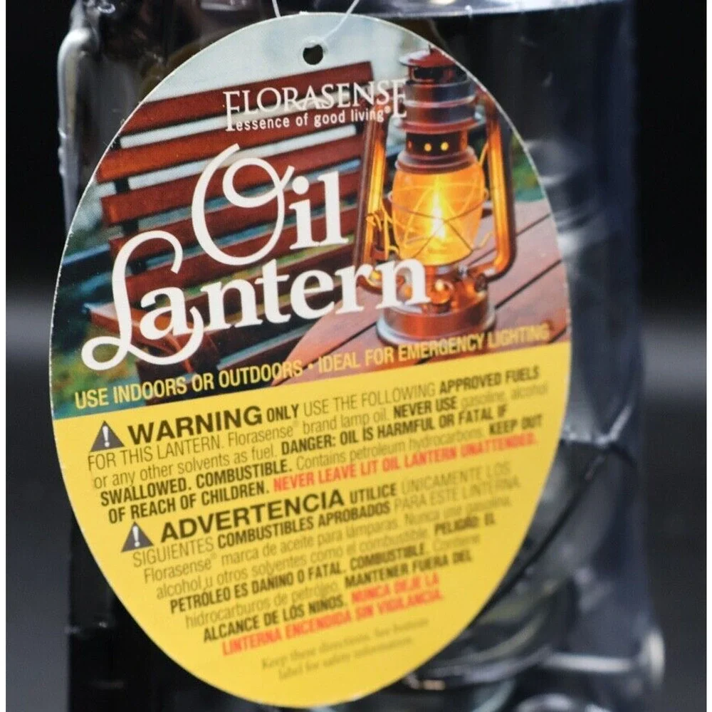 Florasense Hurricane Lantern Oil Lamp Black - Vintage / Retro NEW